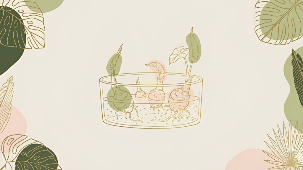 Pflanzenregal - Anzucht - Die einfachste Methode, um Alocasia-Rhizome zum Austreiben zu bringen